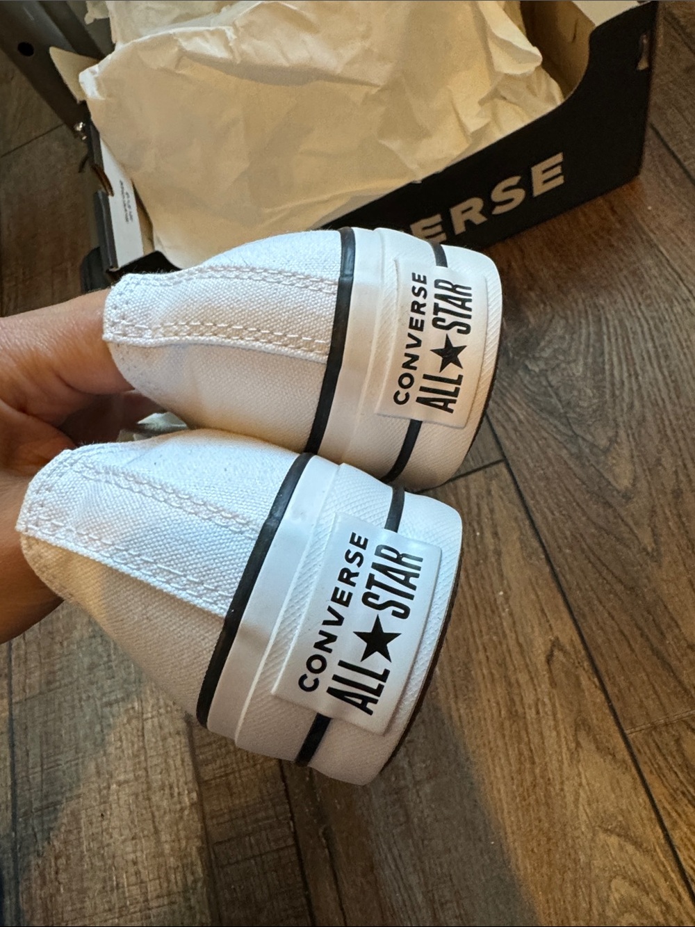 Converse White Low-Top Platform Canvas Sneakers - Picture 5 of 9